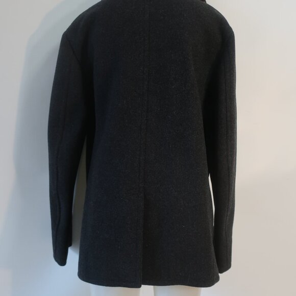 Mens Burberry Claythorpe Double-Breasted Peacoat Charcoal Gray Coat 54 US/44R - Picture 13 of 16